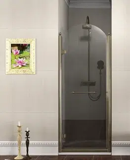 Sprchovacie kúty GELCO - ANTIQUE sprchové dvere 800mm, číre sklo, lavé, bronz GQ1280LC