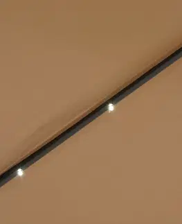 Slnečníky Závesný slnečník s LED Ø 300 cm Sivohnedá taupe