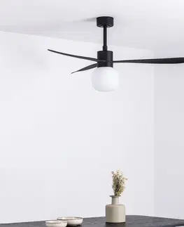 Stropné ventilátory so svetlom FARO BARCELONA Ventilátor Amelia Ball LED svietidlo čierna