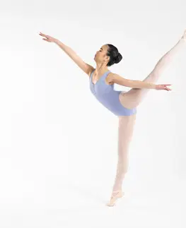 balet Dievčenský baletný trikot 500 fialový