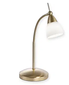 Stolové lampy Paul Neuhaus Mosadzná stolná LED lampa Pino so stmievačom