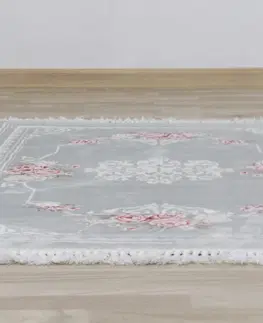 Koberce a koberčeky KONDELA Sedef Typ 2 koberec 160x230 cm sivá / vzor kvety