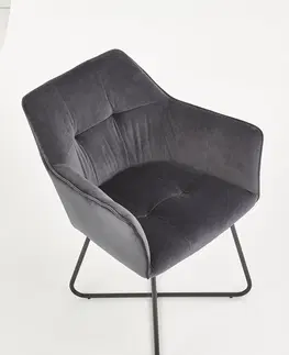 Jedálenské stoličky HALMAR K377 jedálenské kreslo tmavosivá / čierna