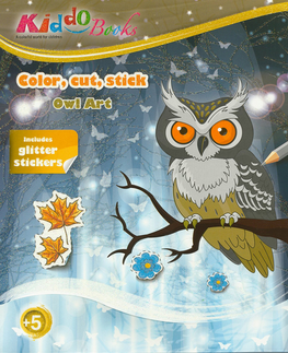 V cudzom jazyku Kiddo - Owl Art with Glitter Stickers