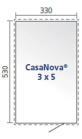CASANOVA Biohort Záhradný domček BIOHORT CasaNova DUO 330 x 530 (tmavo sivá metalíza) orientace dverí vľavo