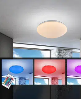 Stropné svietidlá Globo Stropné LED svietidlo Atreju I RGBW stmieva Ø 29cm