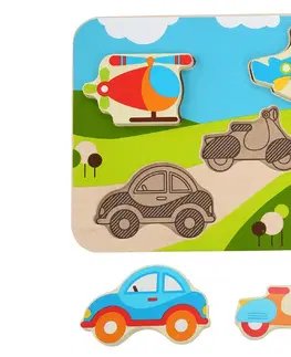 Drevené hračky LUCY & LEO - Dopravné prostriedky - puzzle 6 dielov