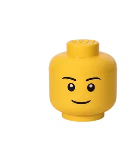 Boxy na hračky LEGO STORAGE - úložná hlava (veľkost L) - chlapec
