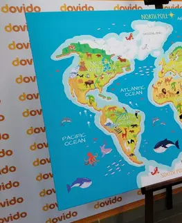 Detské obrazy Obraz zemepisná mapa sveta pre deti