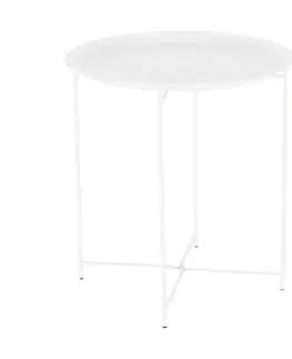 Konferenčné stolíky Príručný stolík s odnímateľnou táckou, biela, RENDER