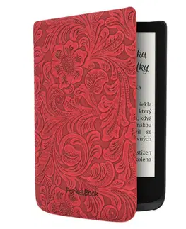 Čítačky e-kníh PocketBook PocketBook HPUC-632-R-F puzdro Shell red flowers, červené