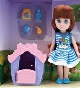 Hračky bábiky WIKY - Bábika a pes s búdou 15cm - mix produktov