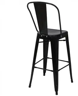 Kovové Barová stolička HWC-A73 Čierna