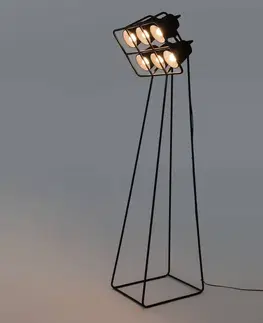 Stojacie lampy SELETTI Stojacia lampa Multilamp, 6-plameňová, čierna