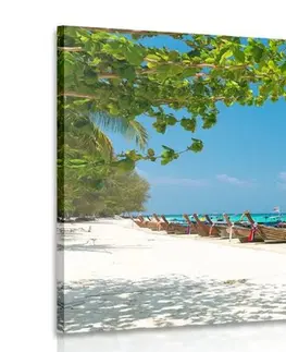 Obrazy prírody a krajiny Obraz biela piesočnatá pláž na ostrove Bamboo