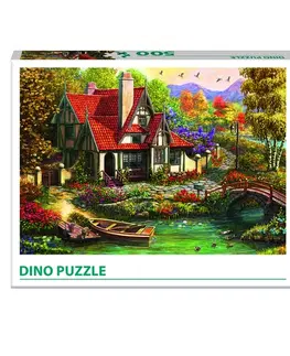 500 dielikov Dino Toys Puzzle Chata pri jazere 500 Dino