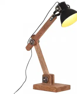 Osvetlenie Stolná lampa kov / mangovníkové drevo Dekorhome Biela