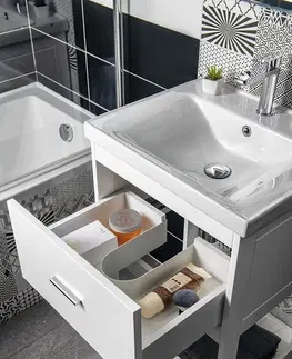 Kúpeľňa AQUALINE - ETIDE umývadlová skrinka 61,5x85x44 cm, matná biela ET615