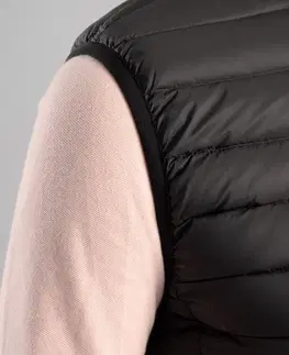 bundy a vesty Dámska páperová golfová vesta MW500 čierna