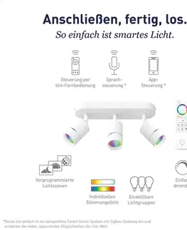 SmartHome stropné svietidlá tint Müller Licht tint Nalo bodové LED svetlá, 3-pl.