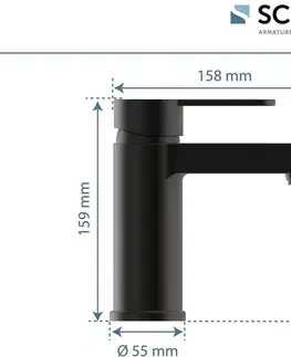 Kúpeľňové batérie Eisl - Umývadlová batéria stojanková čierna matná ELEPHANT (34216) 34216
