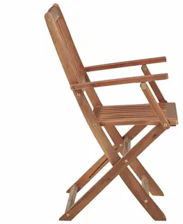 Záhradné kreslá a stoličky Skladacia záhradná stolička 4 ks akáciové drevo Dekorhome