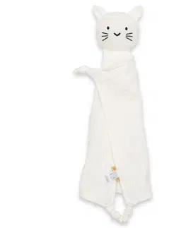 Plyšové hračky NEW BABY - Mušelínový usínáčik Cat white