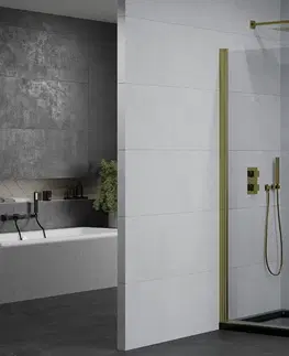 Vane MEXEN/S - Pretória sprchovací kút 100x70 cm, transparent, zlatá + sprchová vanička vrátane sifónu 852-100-070-50-00-4070G