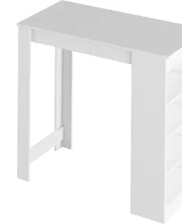Barové stoličky Barový stôl s regálom AUSTEN Tempo Kondela Biela / betón
