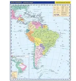 Amerika Jižní Amerika Obecně příruční politická mapa 1:33 000 000