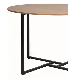 Jedálenské stoly ATOL okrúhly jedálenský stôl, dub / čierna