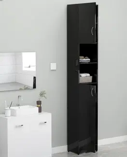 Kúpeľňové skrinky Kúpeľňová skrinka vysoká Dekorhome Čierna