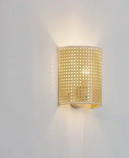 Nástenné svietidlá Lindby Lindby Lautaro nástenné svetlo z bambusu Ø 23 cm