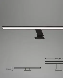 Nástenné svietidlá Briloner Zrkadlové LED svetlo Dun Brilo, IP44, šírka 60 cm
