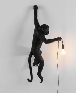 Vonkajšie dekoratívne svietidlá SELETTI Vonkajšie LED svietidlo Monkey Lamp vľavo čierna