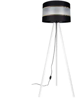 Lampy  Stojacia lampa CORAL 1xE27/60W/230V biela/čierna/zlatá 