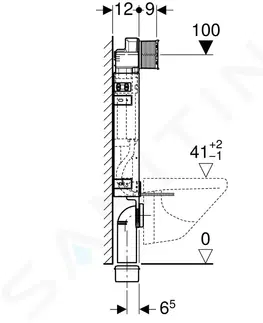 Záchody GEBERIT - Kombifix Predstenová inštalácia na závesné WC, výška 1,08 m 110.300.00.5