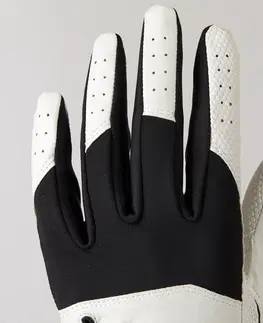 rukavice Pánska golfová rukavica 100 pre pravákov bielo-čierna