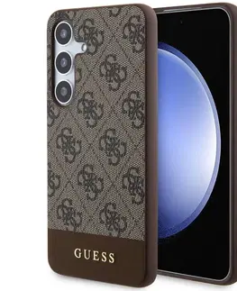 Puzdrá na mobilné telefóny Puzdro Guess 4G Stripe pre Samsung Galaxy S24 Plus, hnedé 57983119521