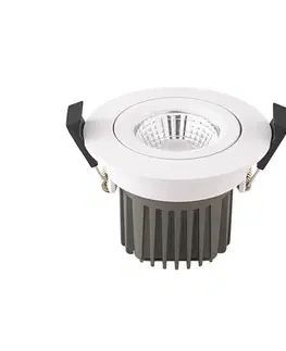 Vysokonapäťové zapustené svietidlá 230 V Sigor LED bodový podhľad Diled, Ø 8,5 cm, 10 W, Dim-To-Warm, biely