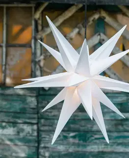 Vianočné svetelné hviezdy STERNTALER 18-cípa XL plastová hviezda do exteriéru – biela