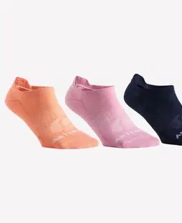 bedminton Športové ponožky RS160 nízke marhuľové, ružové, tmavomodré 3 ks