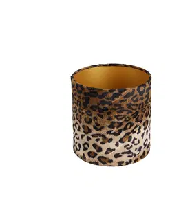 Tienidlo na lampu Velúrové tienidlo s leopardím dizajnom vo vnútri 20/20/20 zlata