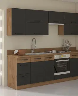 Moderný kuchynský nábytok Kuchynská linka Vigo grafitová mat 260 bez dosk