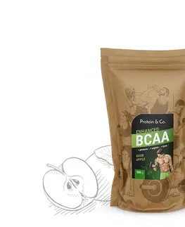 Športová výživa Protein&Co. BCAA ENHANCED – komplex aminokyselin 250 g Váha: 500 g, PRÍCHUŤ: Sour apple