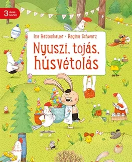 Leporelá, krabičky, puzzle knihy Nyuszi, tojás, húsvétolás - Regina Schwarz