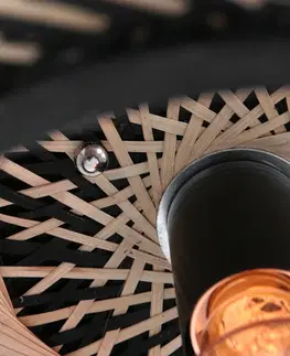 Stropné svietidlá Steinhauer Bambusové stropné svietidlo Maze, čierno-prírodná