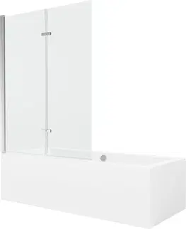 Sprchové dvere MEXEN/S - Cube obdĺžniková vaňa 170 x 80 cm s panelom + vaňová zástena 120 cm, transparent, chróm 550517080X9212020100