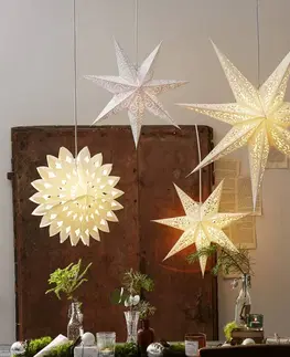 Vianočné svetelné hviezdy STAR TRADING Papierová hviezda Lace bez osvetlenia Ø 80cm biela