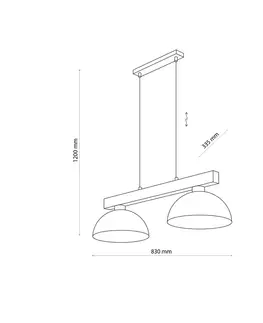 Svietidlá Závesné svietidlo TK 4711 OSLO drevo čierny